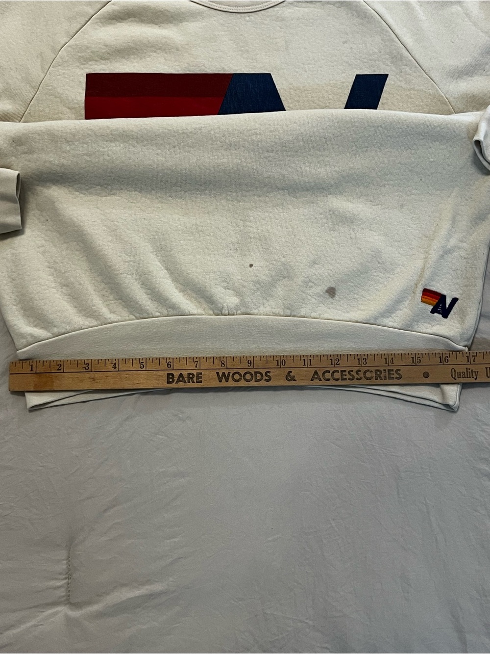 Aviator Nation Vintage White Crewneck Sweater with Retro Logo - Picture 10 of 10